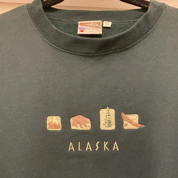 Vintage Alaska Crew Neck Sweatshirt No Problem Sportswear Size XXL - Picture 3 of 5